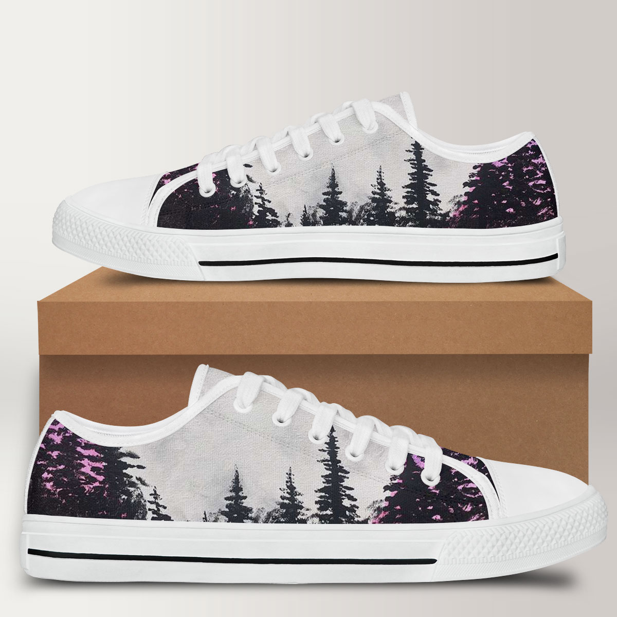 Abstract Moon River Low Top Shoes
