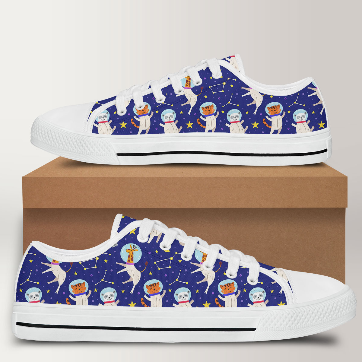 Astronaut Animals Low Top Shoes