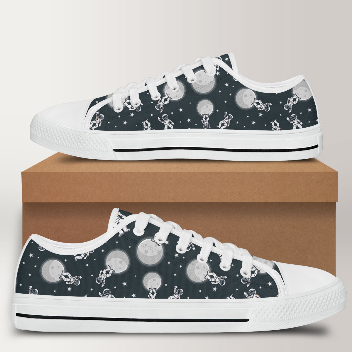 Astronaut On The Moon Low Top Shoes