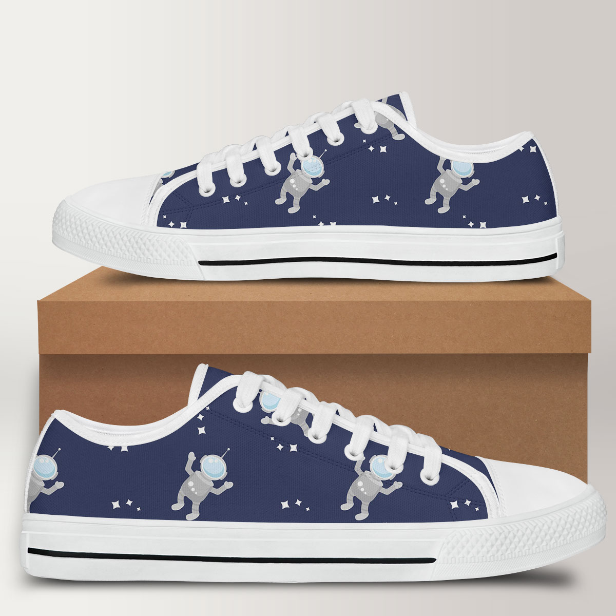 Astronauts Characters Low Top Shoes
