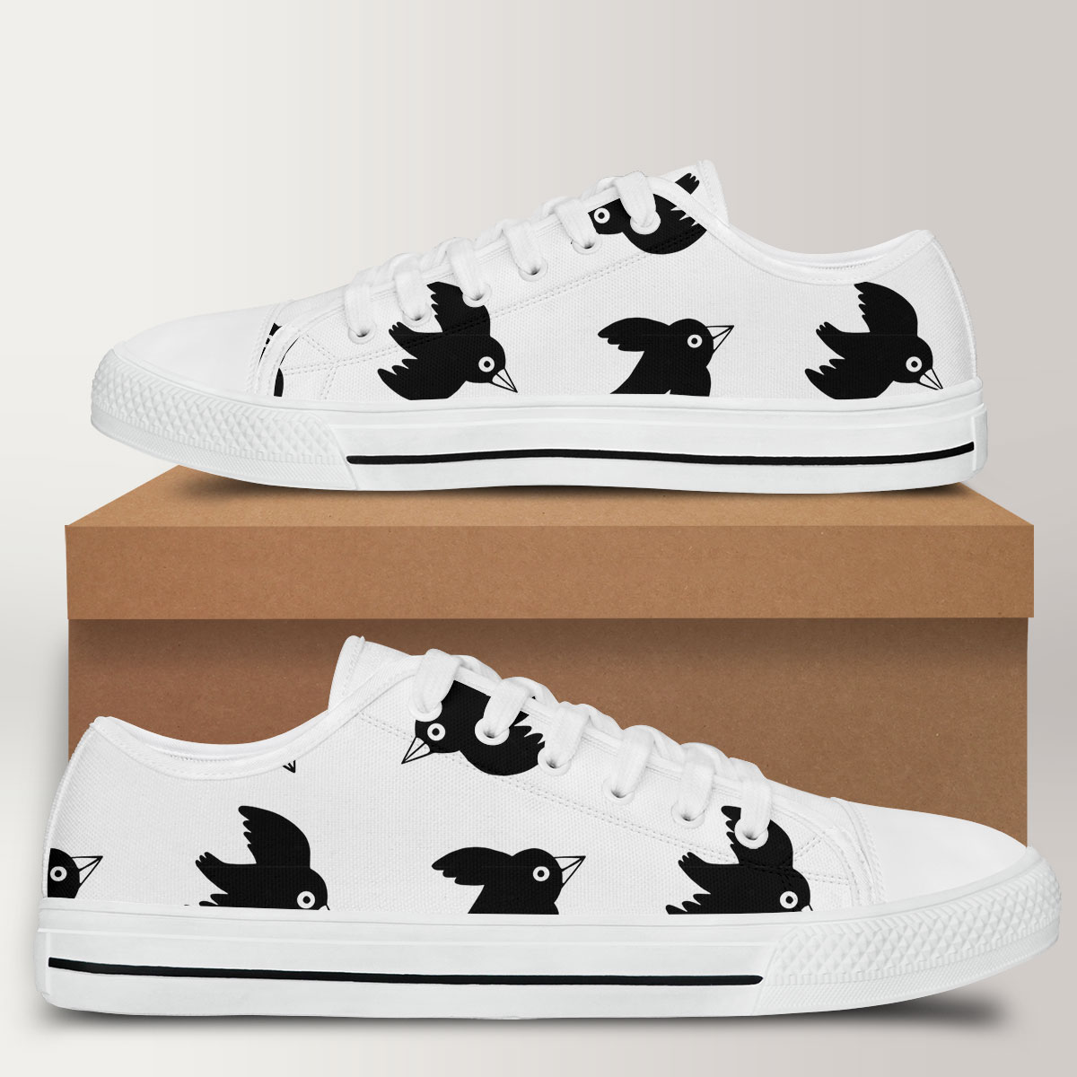 Cartoon Little Crow Low Top Shoes
