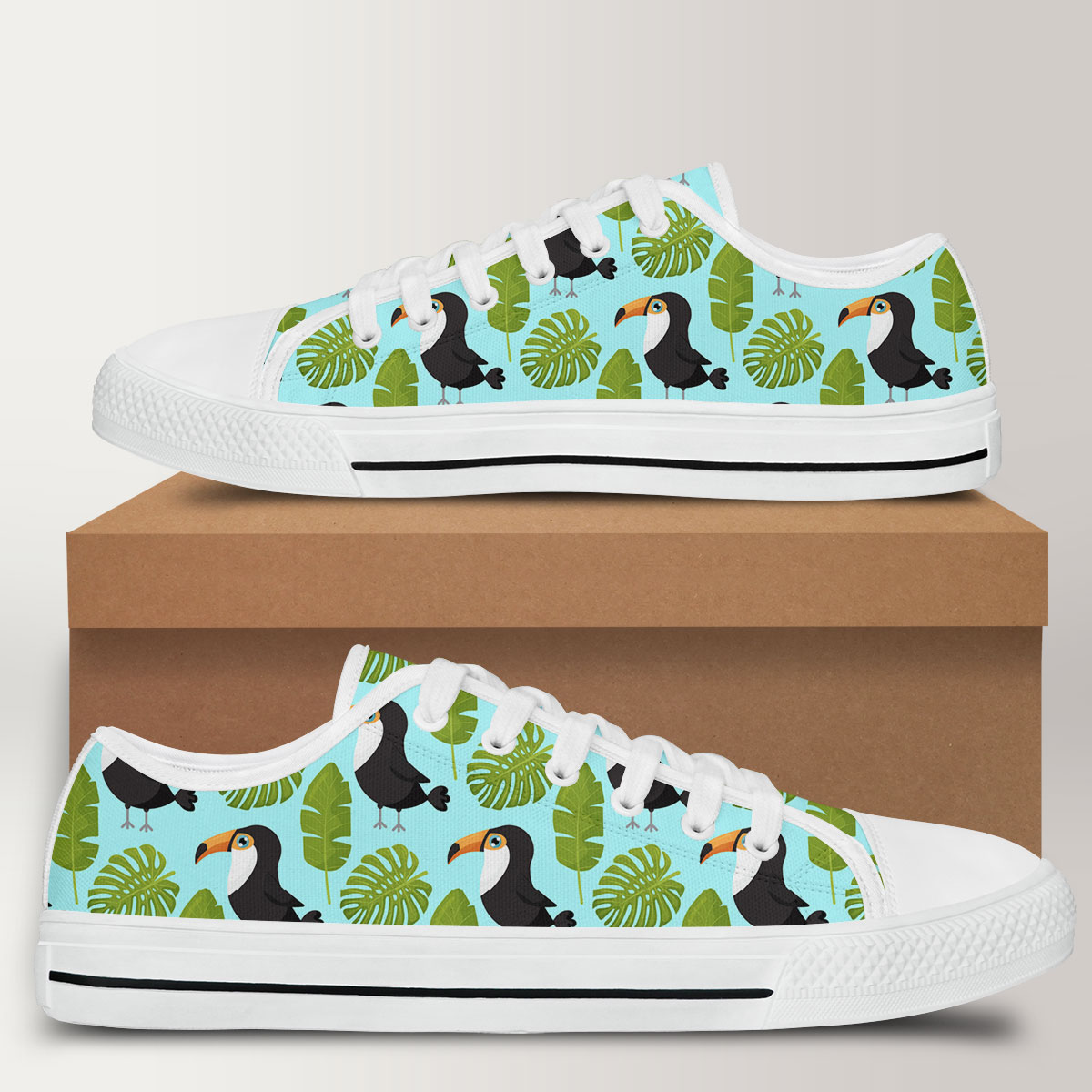 Coon Green Leaf Toucan Low Top Shoes