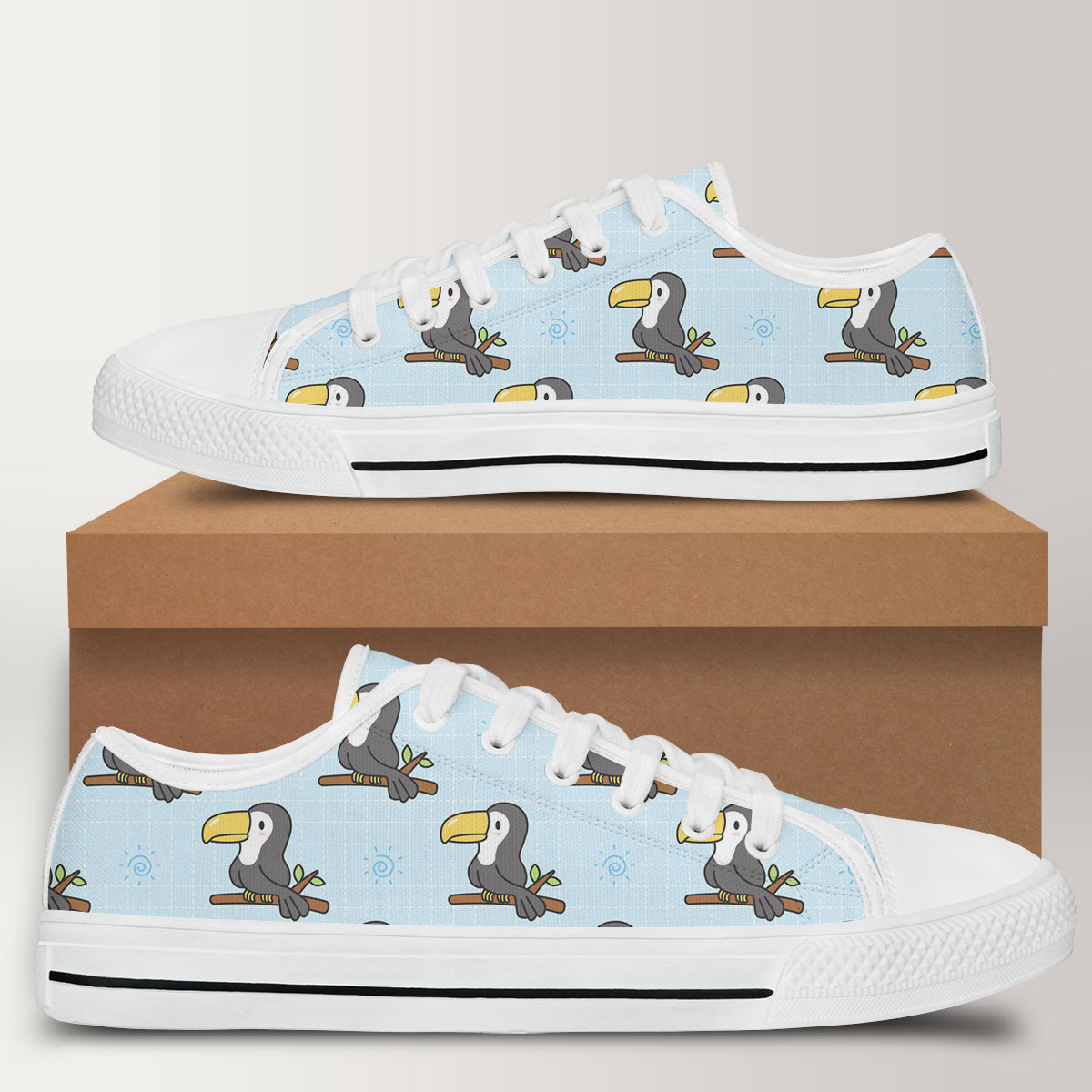 Coon Little Toucan On Branches Low Top Shoes