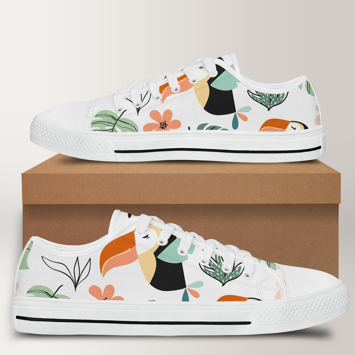 Coon Sleeping Toucan Low Top Shoes