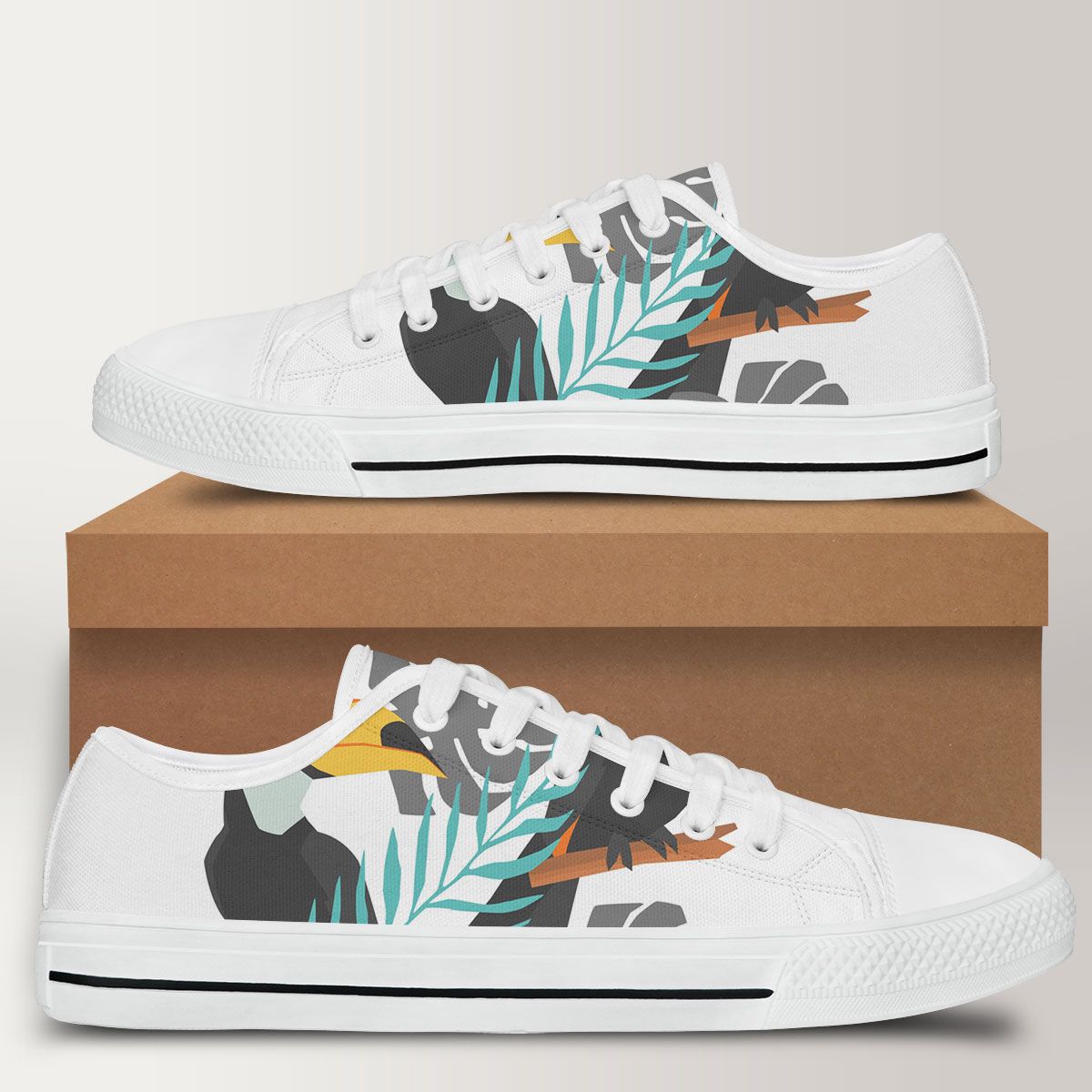 Couple Toucan On Tree Low Top Shoes