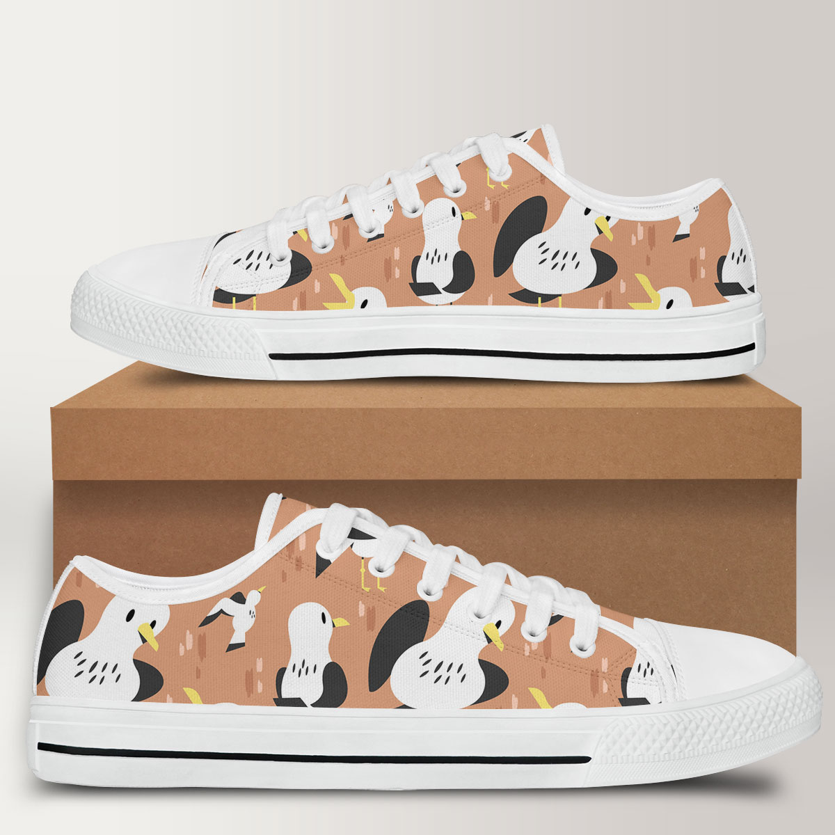 Cute Seagull Art Low Top Shoes