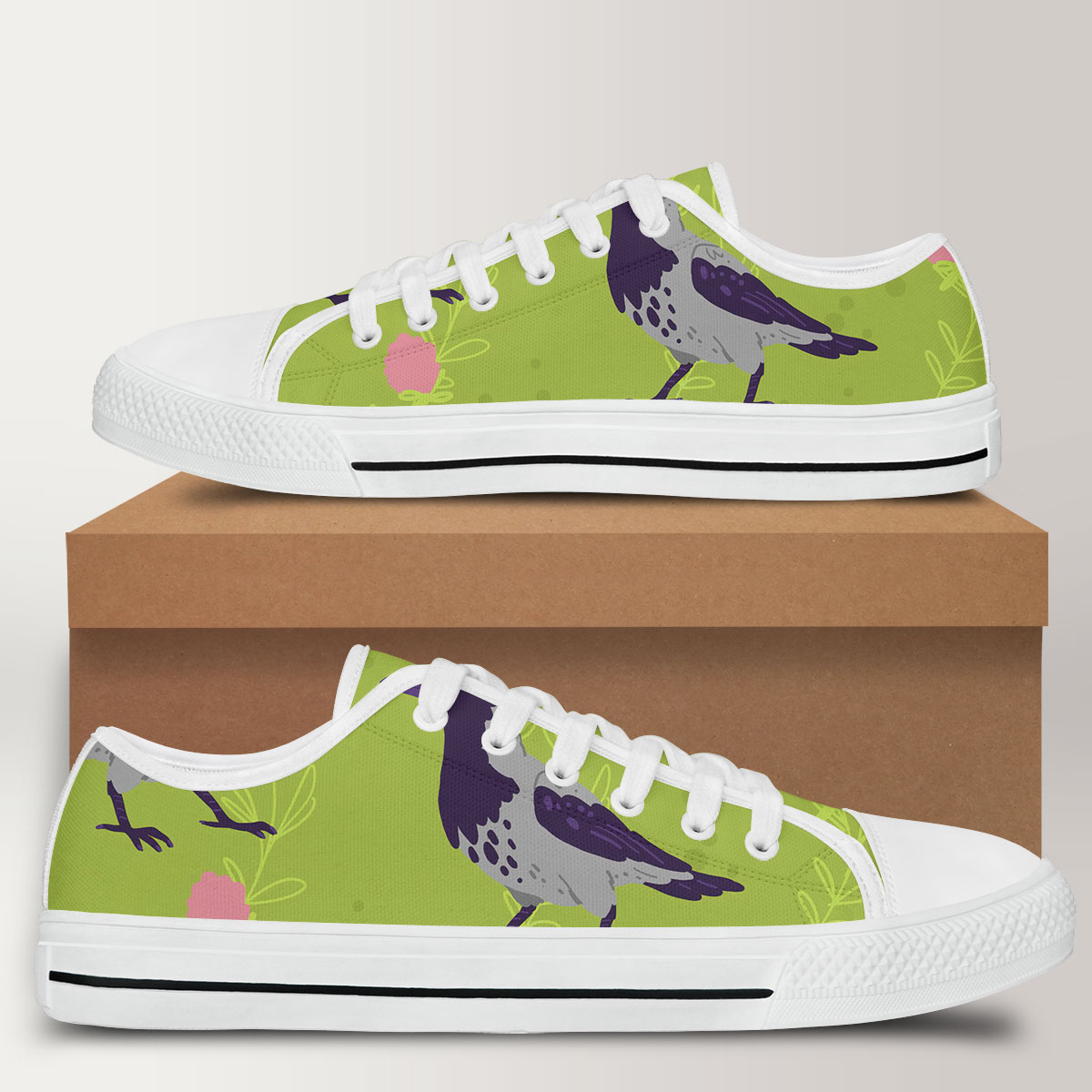 Floral Wild Crow Low Top Shoes