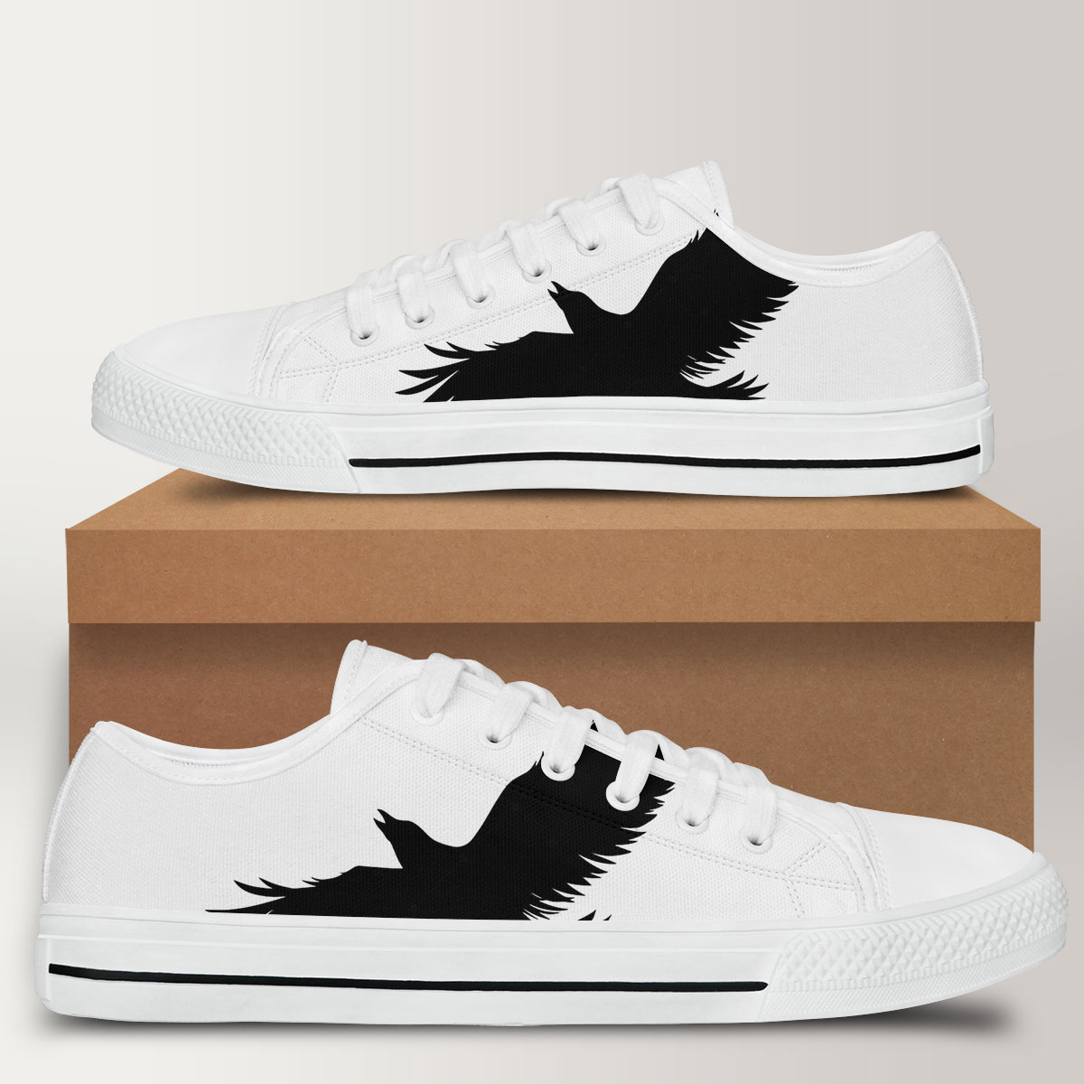 Iconic Flying Raven Low Top Shoes