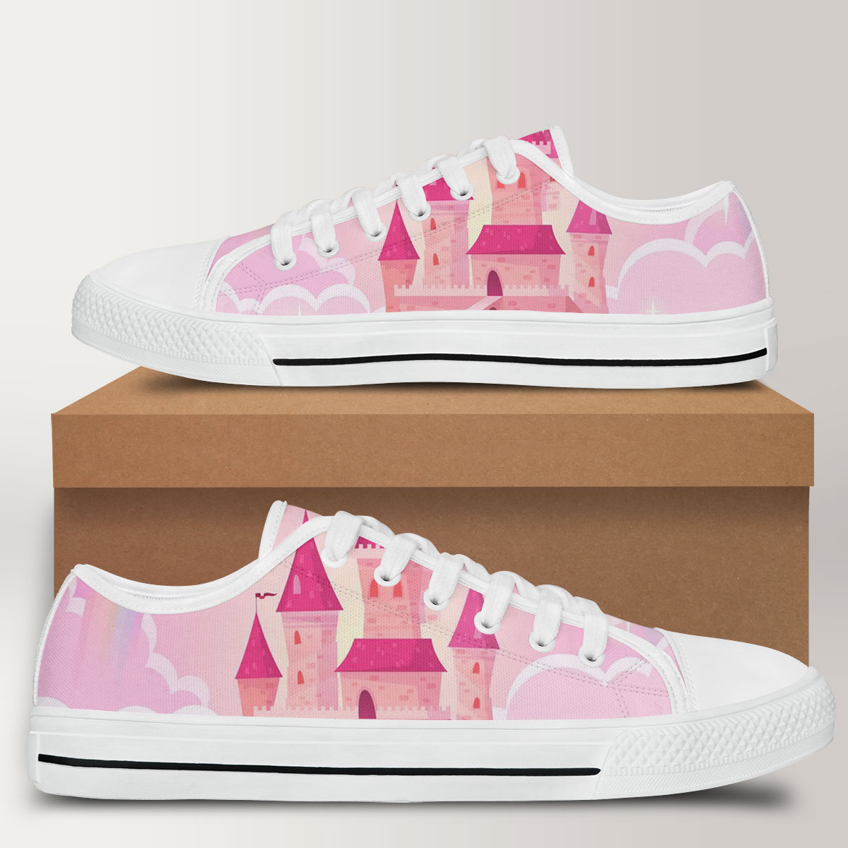 Magic Pink Rainbow Castel Low Top Shoes