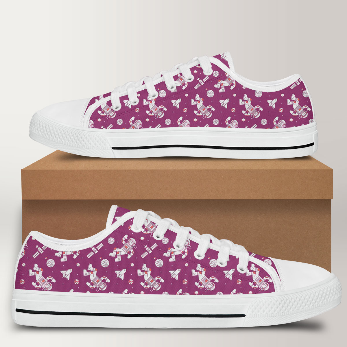 Pink Astronaut Low Top Shoes