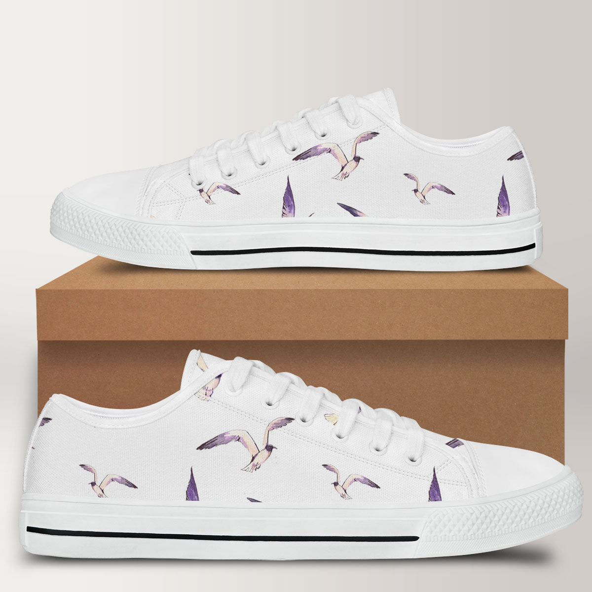 Vector Flying Seagull Low Top Shoes