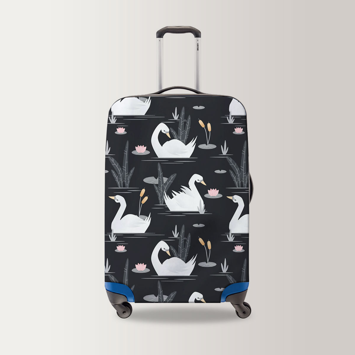 Black Lake White Swan Luggage Bag