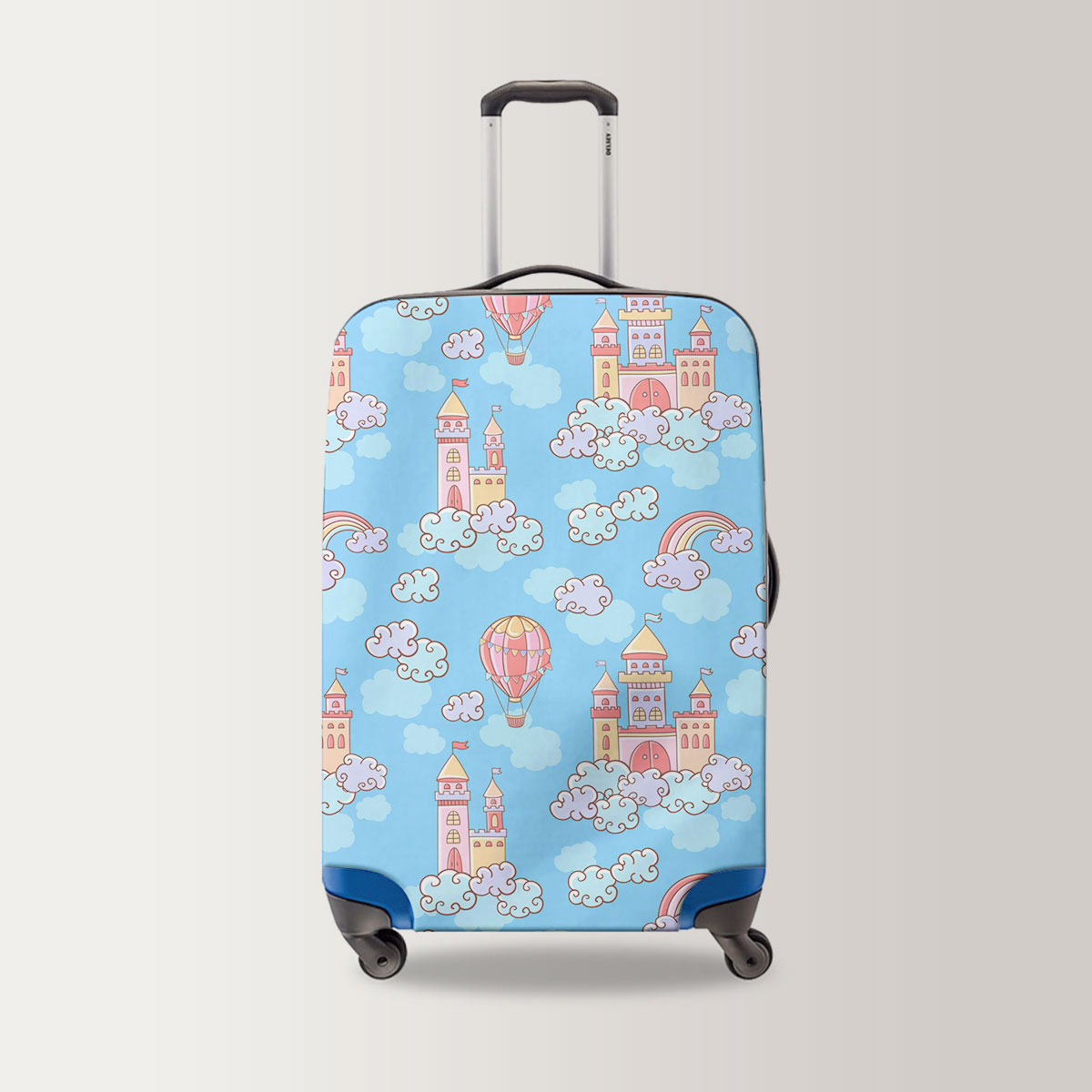 Blue Castle Colorful Fairytale Rainbow Luggage Bag