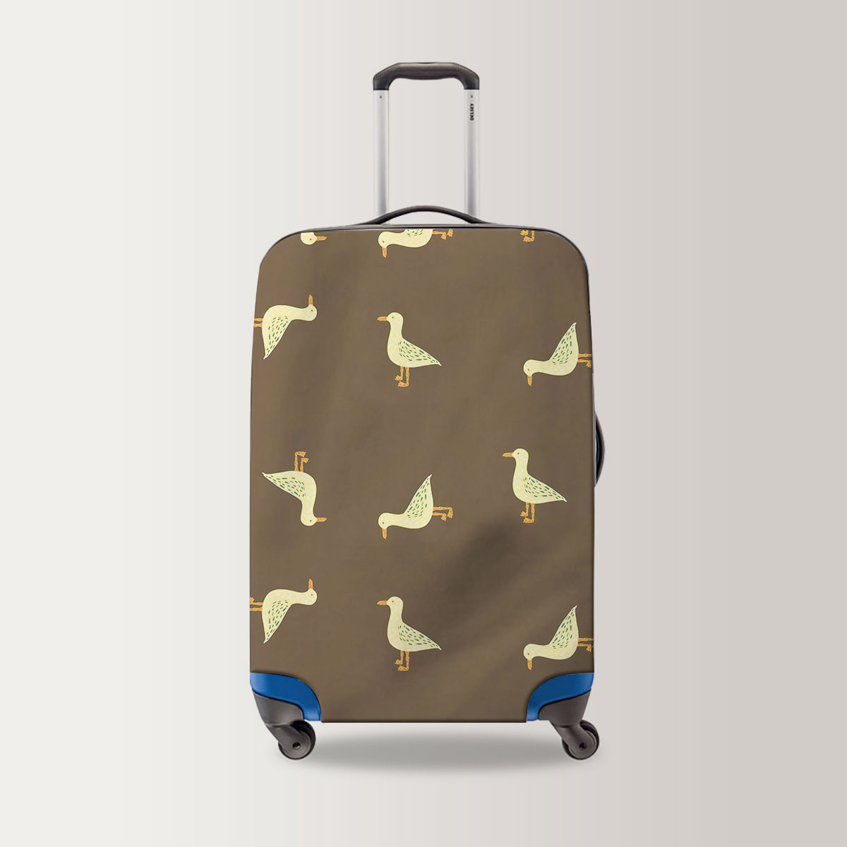 Brown Background Monogram Seagull Luggage Bag