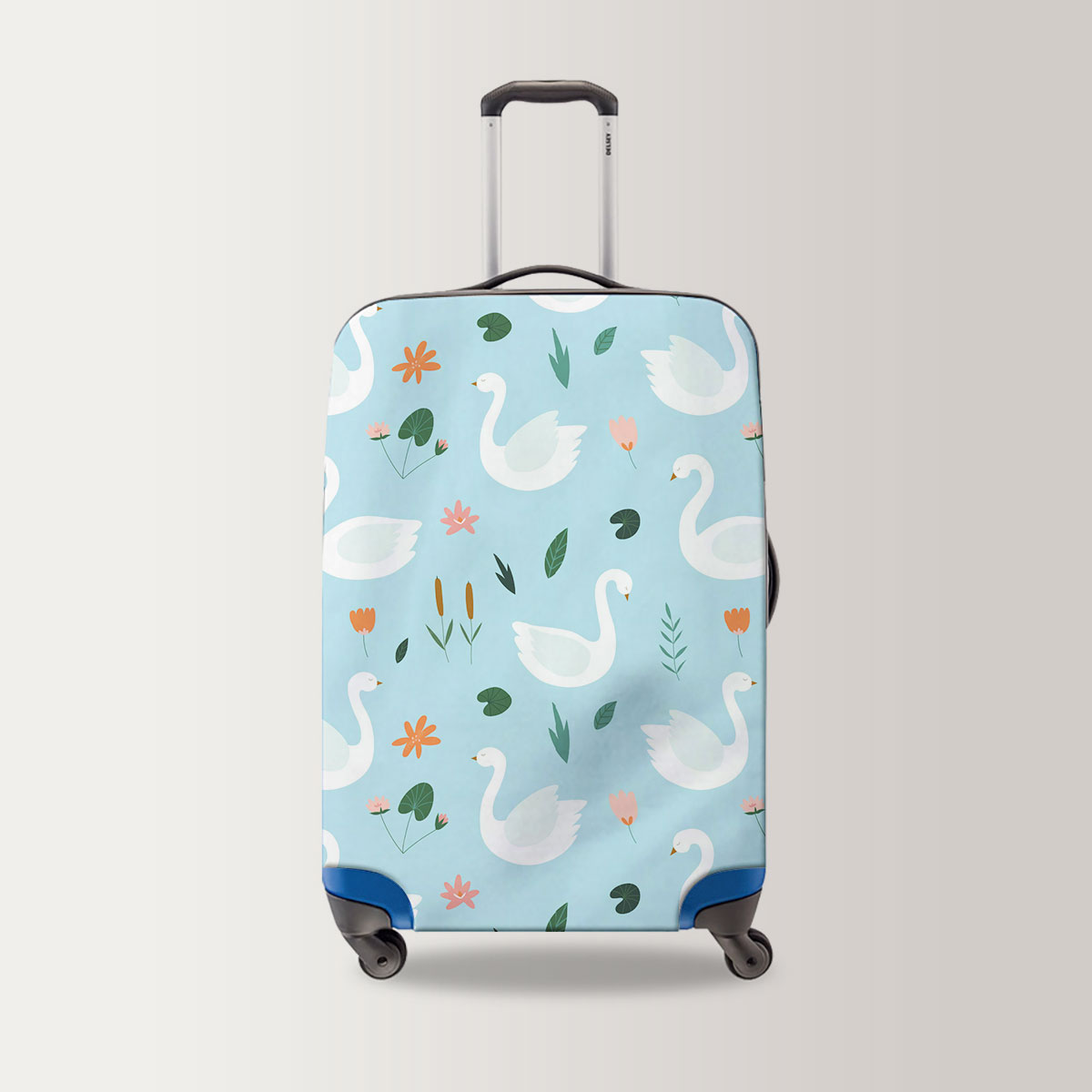 Cartoon Tropical Swan Luggage Bag