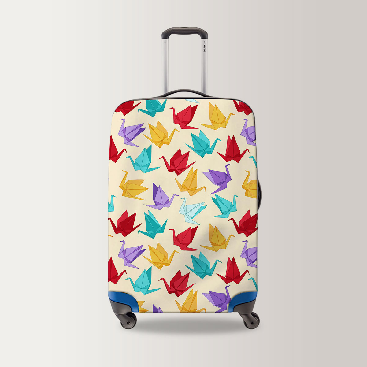 Colorful Origami Crane Luggage Bag