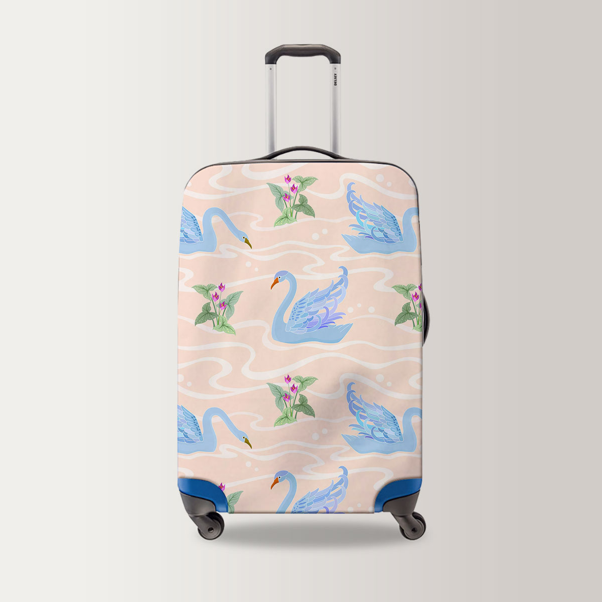 Floating Blue Swan Luggage Bag