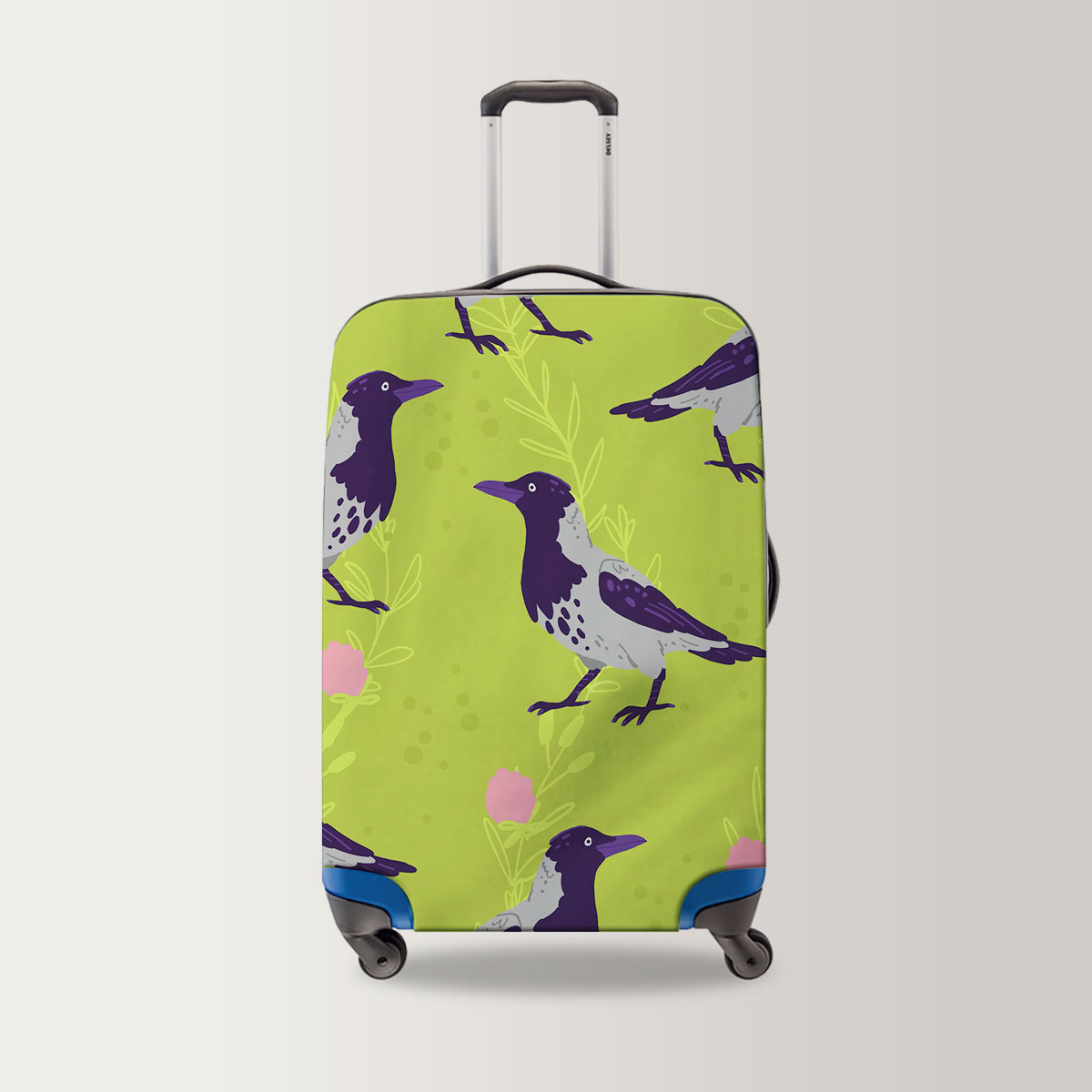 Floral Wild Crow Luggage Bag