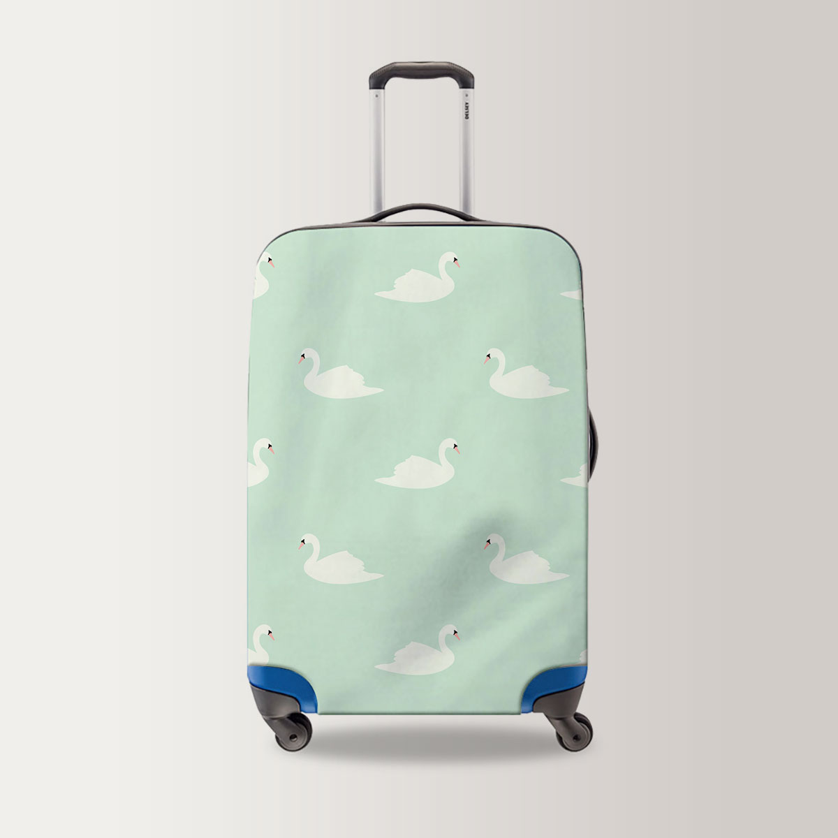 Green Monogram Swan Luggage Bag