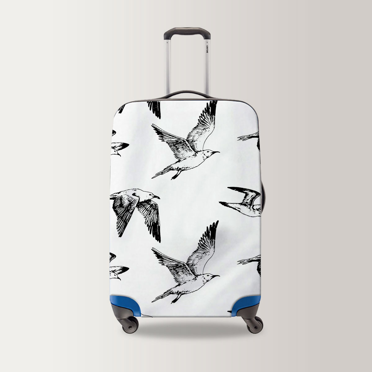 Hand Draw Seagull Art Luggage Bag