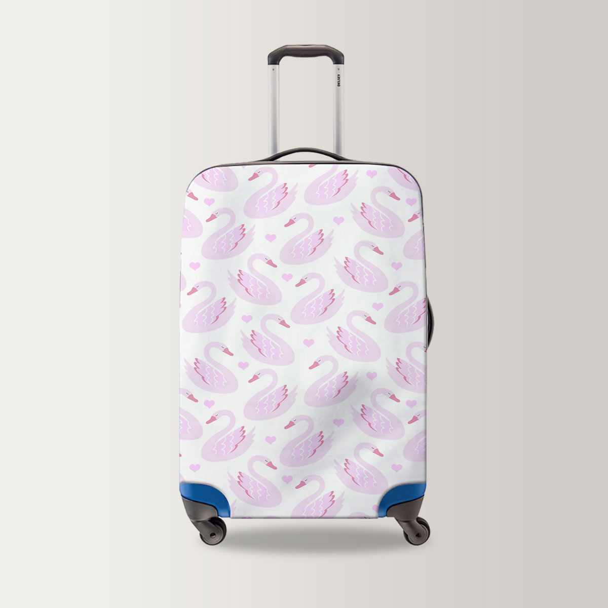 Lovely Pink Swan Luggage Bag