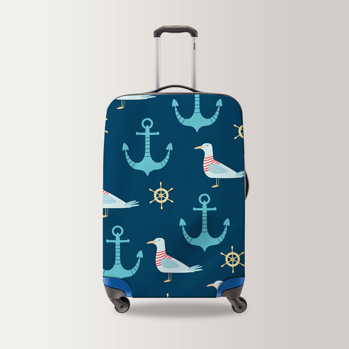Ocean Cartoon Seagull Luggage Bag