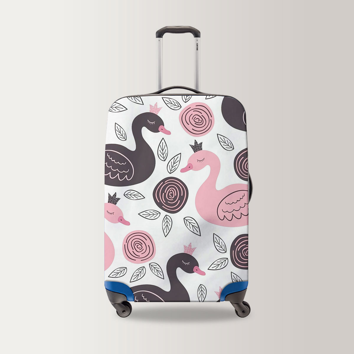 Pink Trippy Swan Luggage Bag