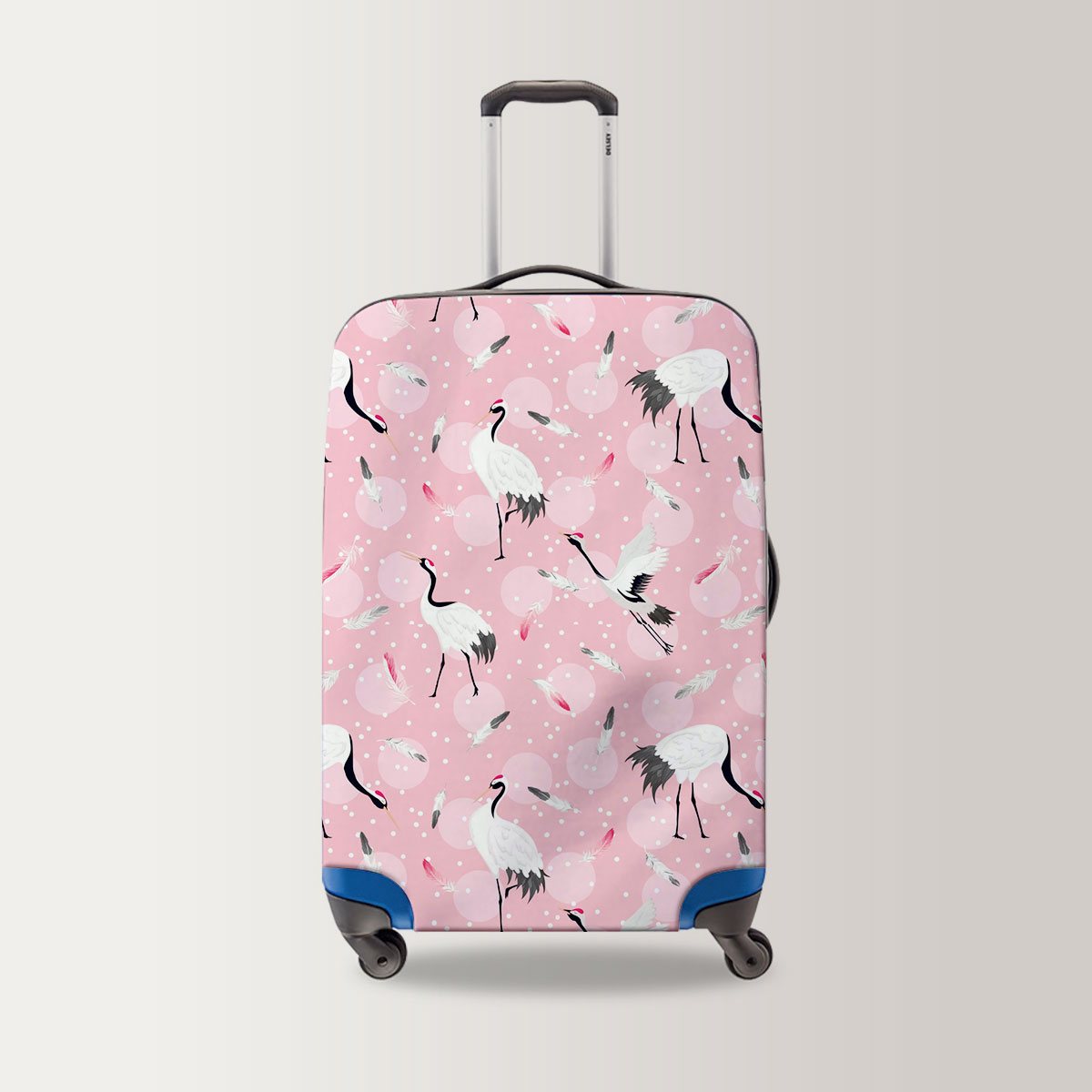 Pink Universe Crane Luggage Bag