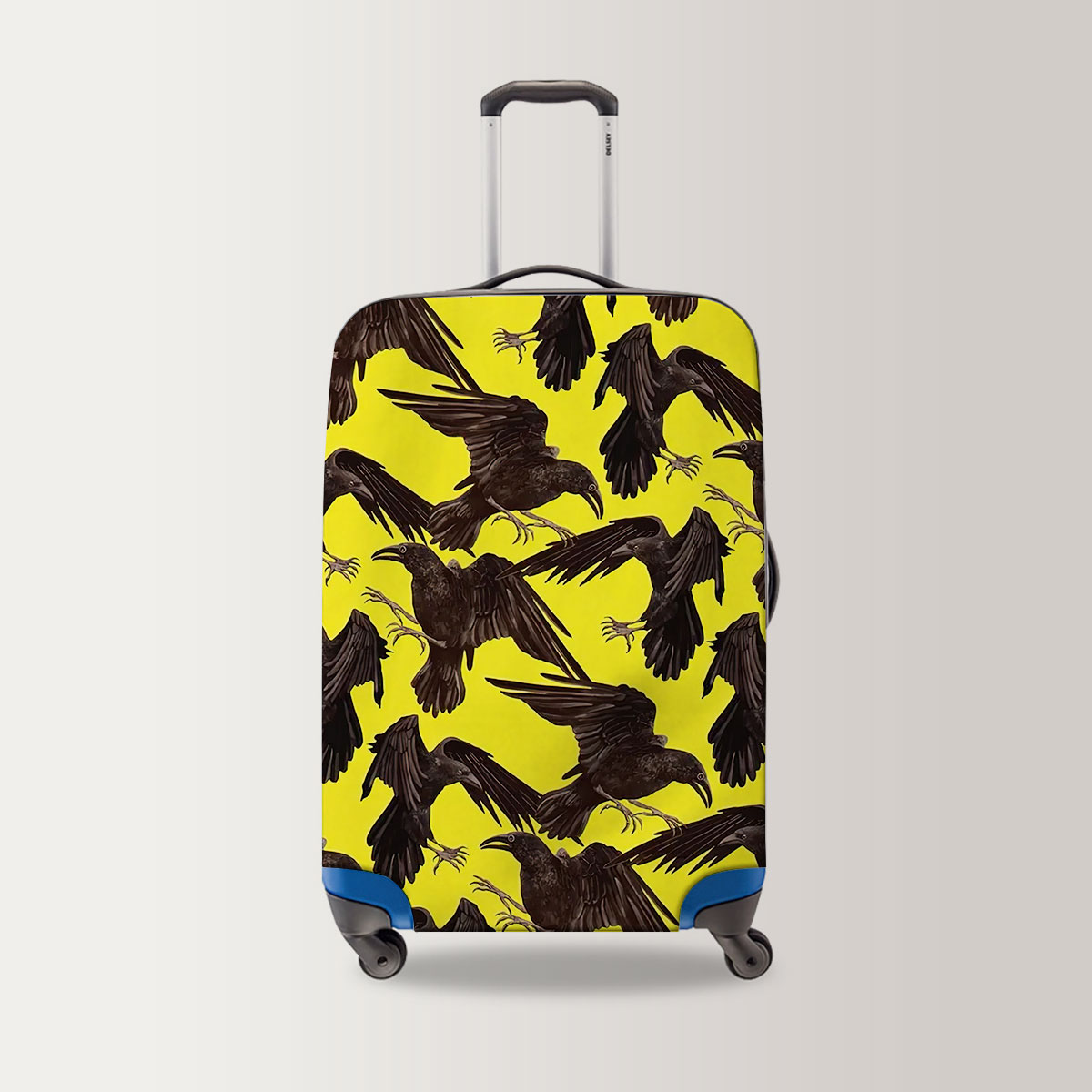 Raven On Yellow Background Luggage Bag