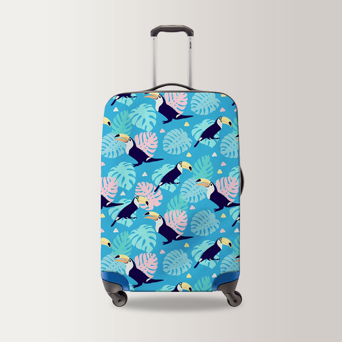 Toucan On Blue Background Luggage Bag