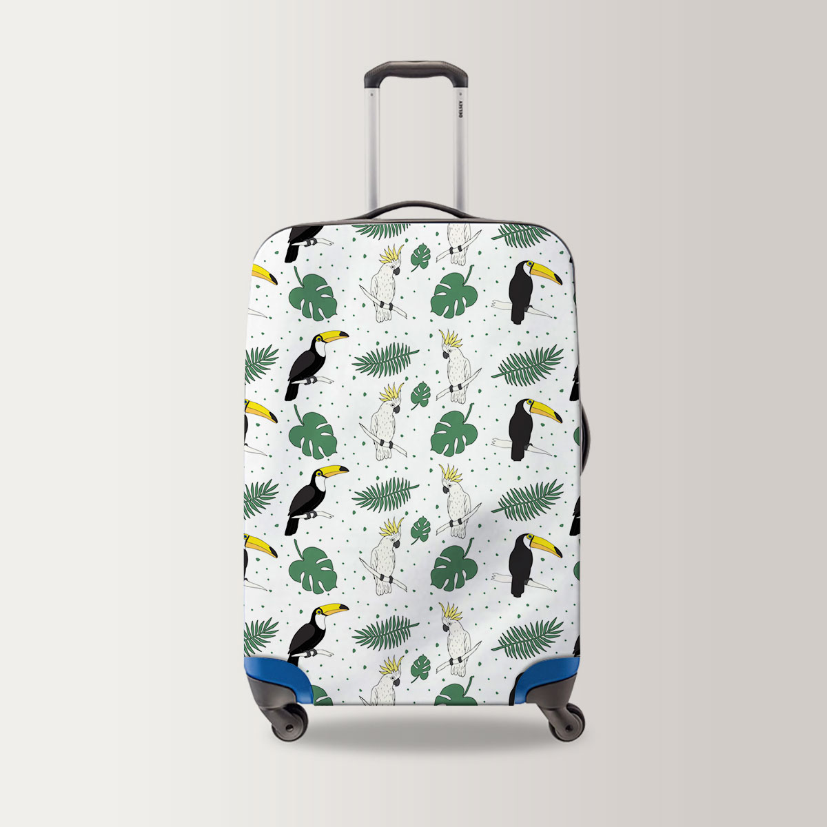 Tropical Toucan On White Background Luggage Bag