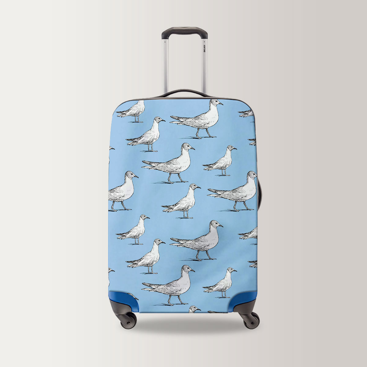 White Seagull Art Luggage Bag