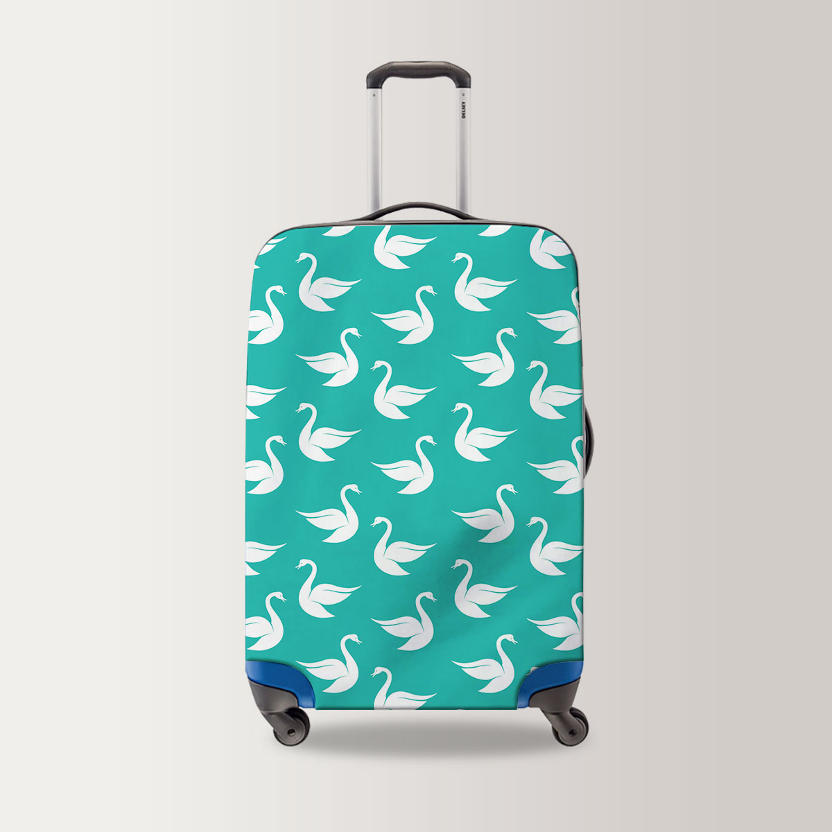 White Swan Symbol Monogram Luggage Bag