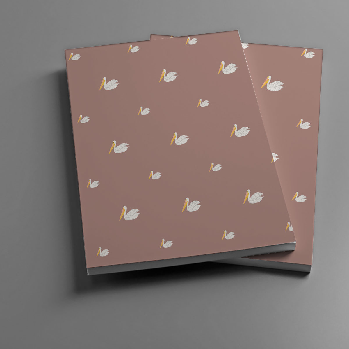 Big And Small Sitting Pelican Monogram Notebook
