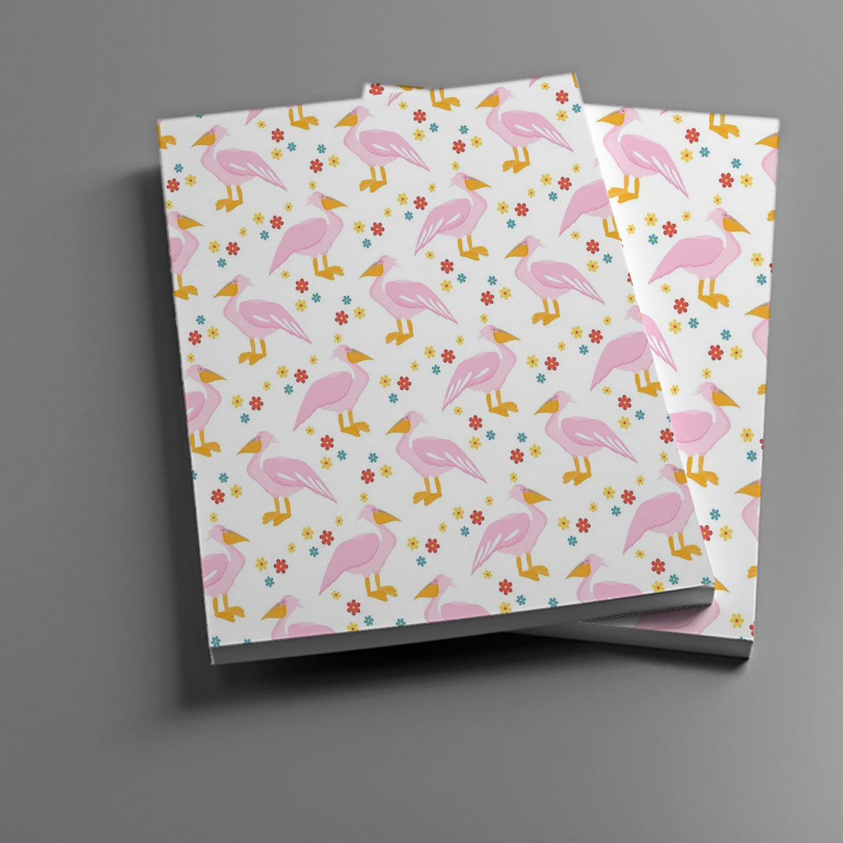 Floral Pink Pelican Notebook