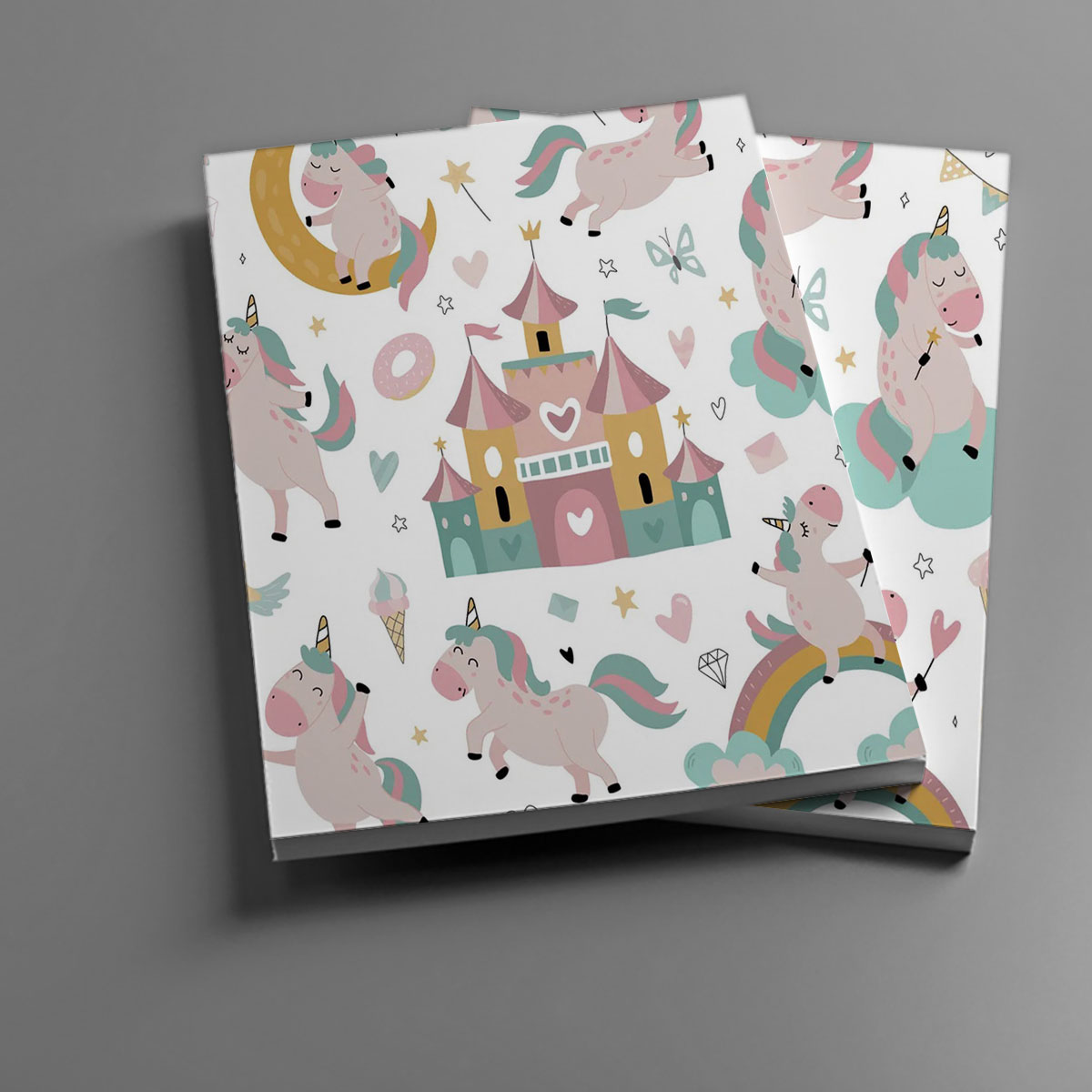 Funny Unicorn With Rainbow Castle Notebook
