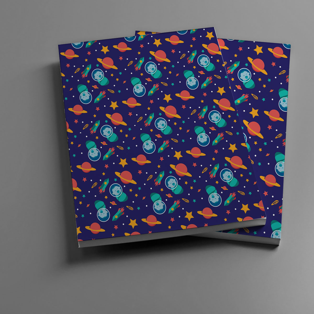 Galaxy Background With Baby Astronauts Notebook
