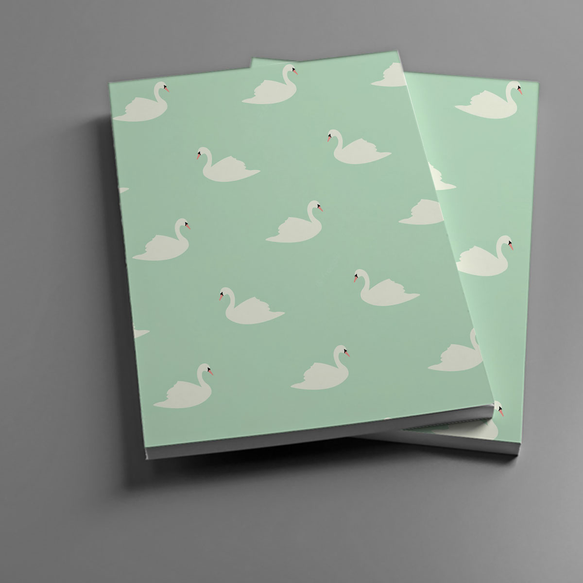 Green Monogram Swan Notebook