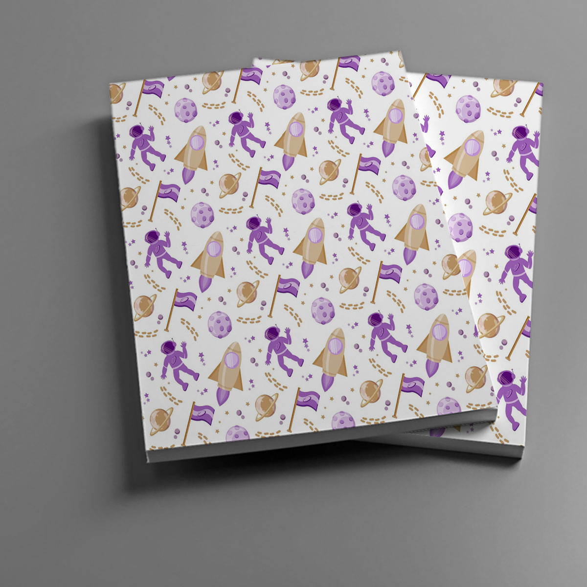 Purple Gloden Astronaut Notebook