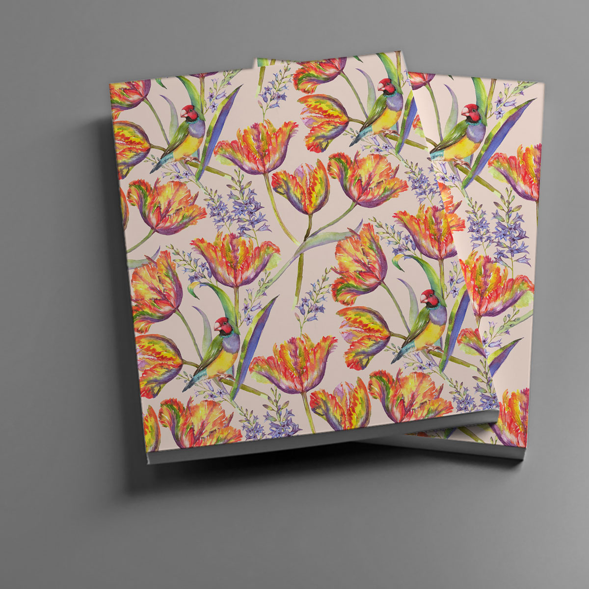 Tulips Floral Gouldian Finch Notebook