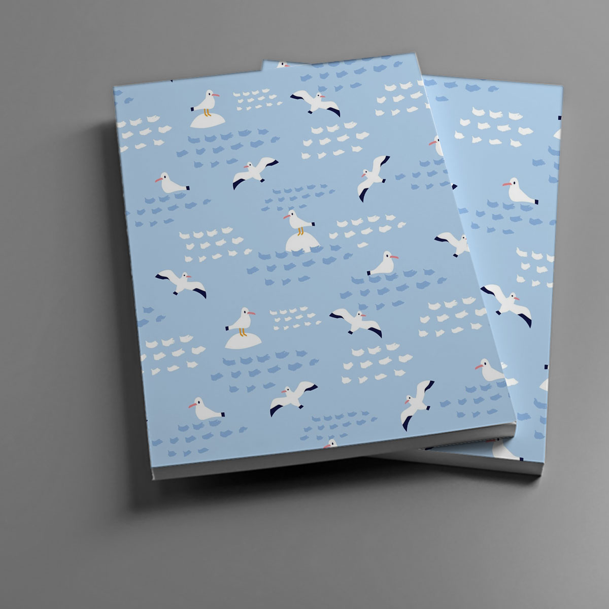 White Blue Seagull Notebook