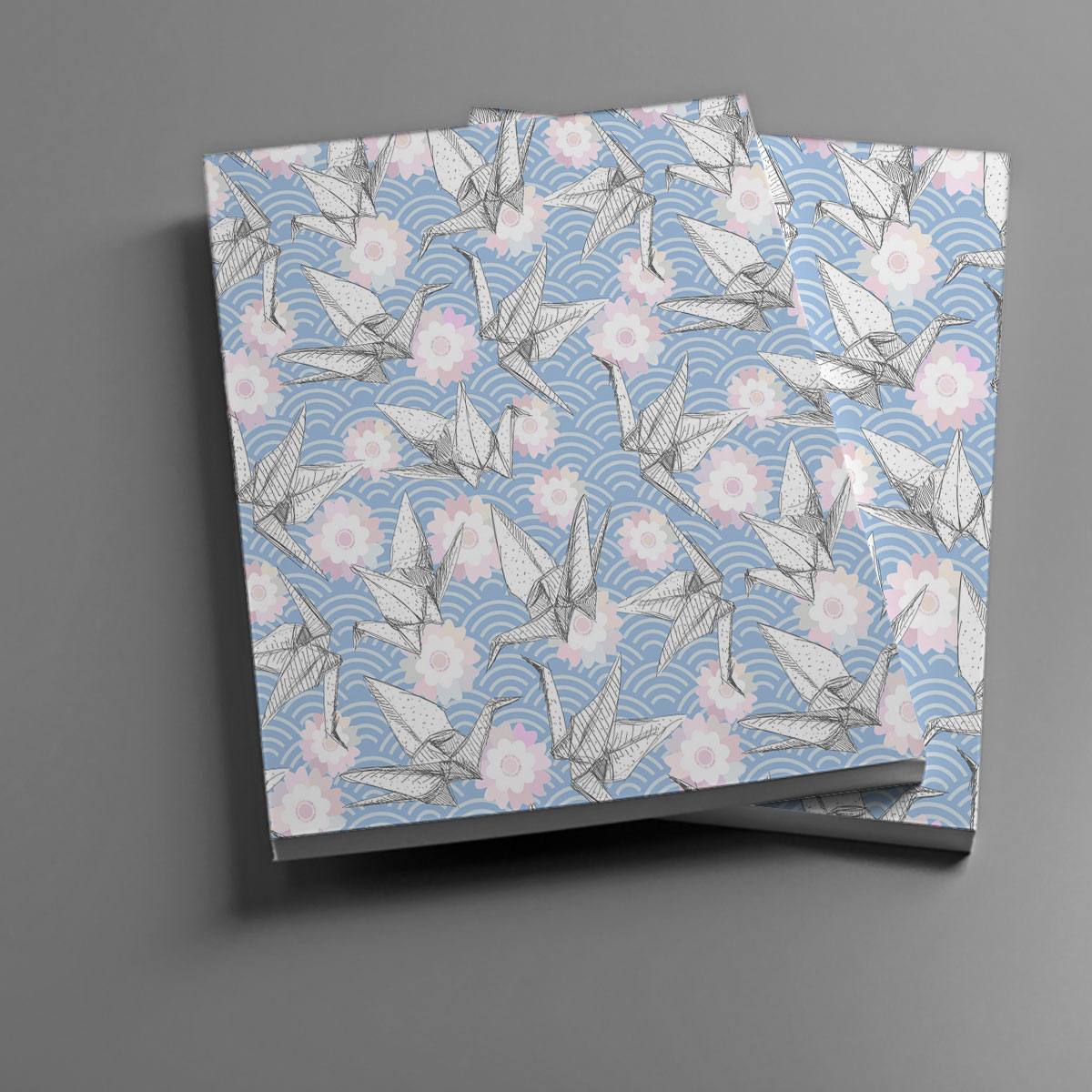 White Origami Paper Crane Notebook
