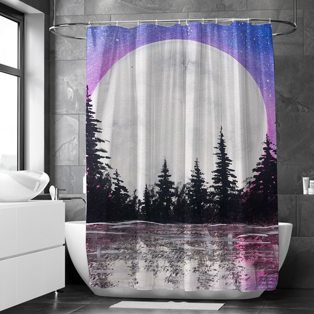Abstract Moon River Shower Curtain