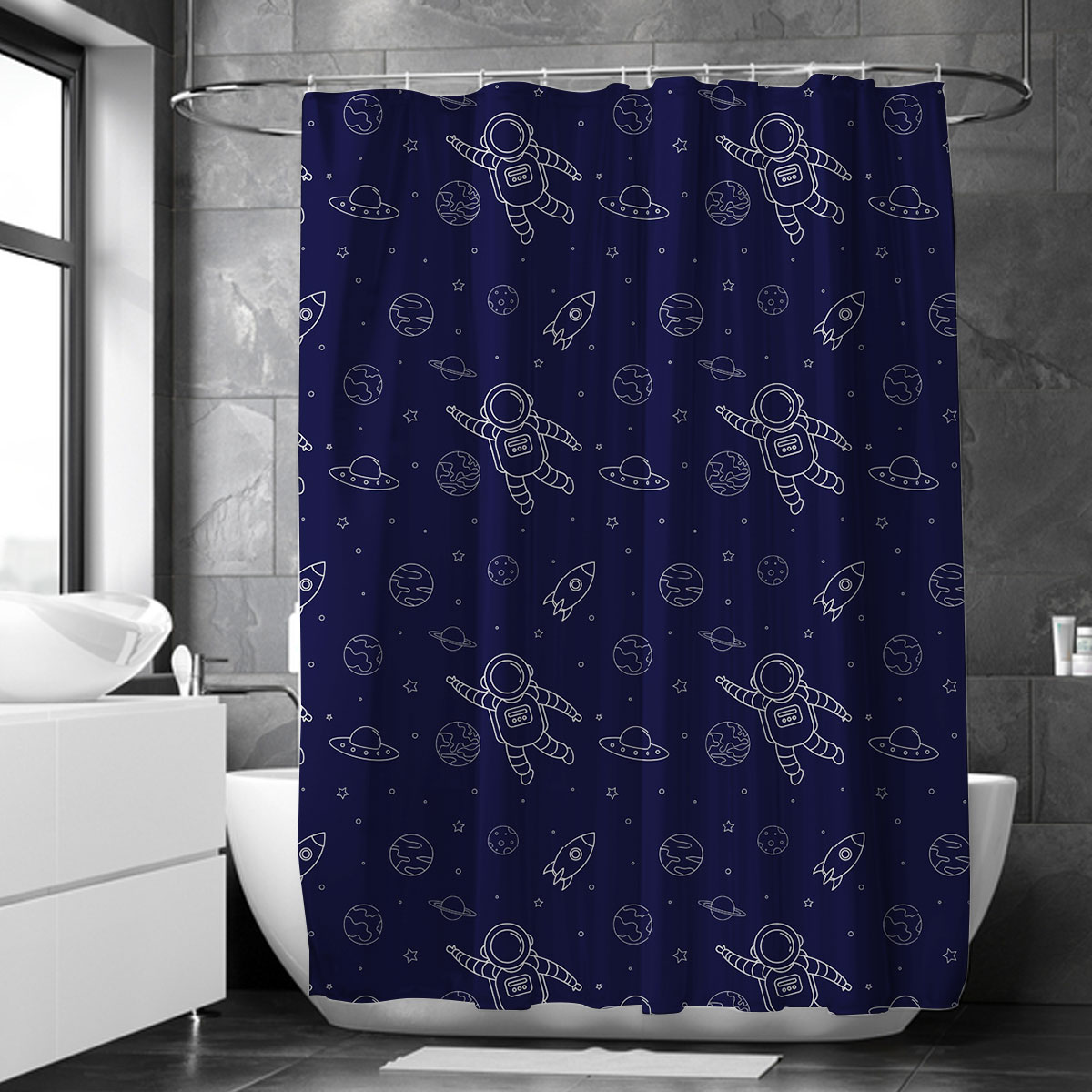 Astronaut And Outer Space Shower Curtain