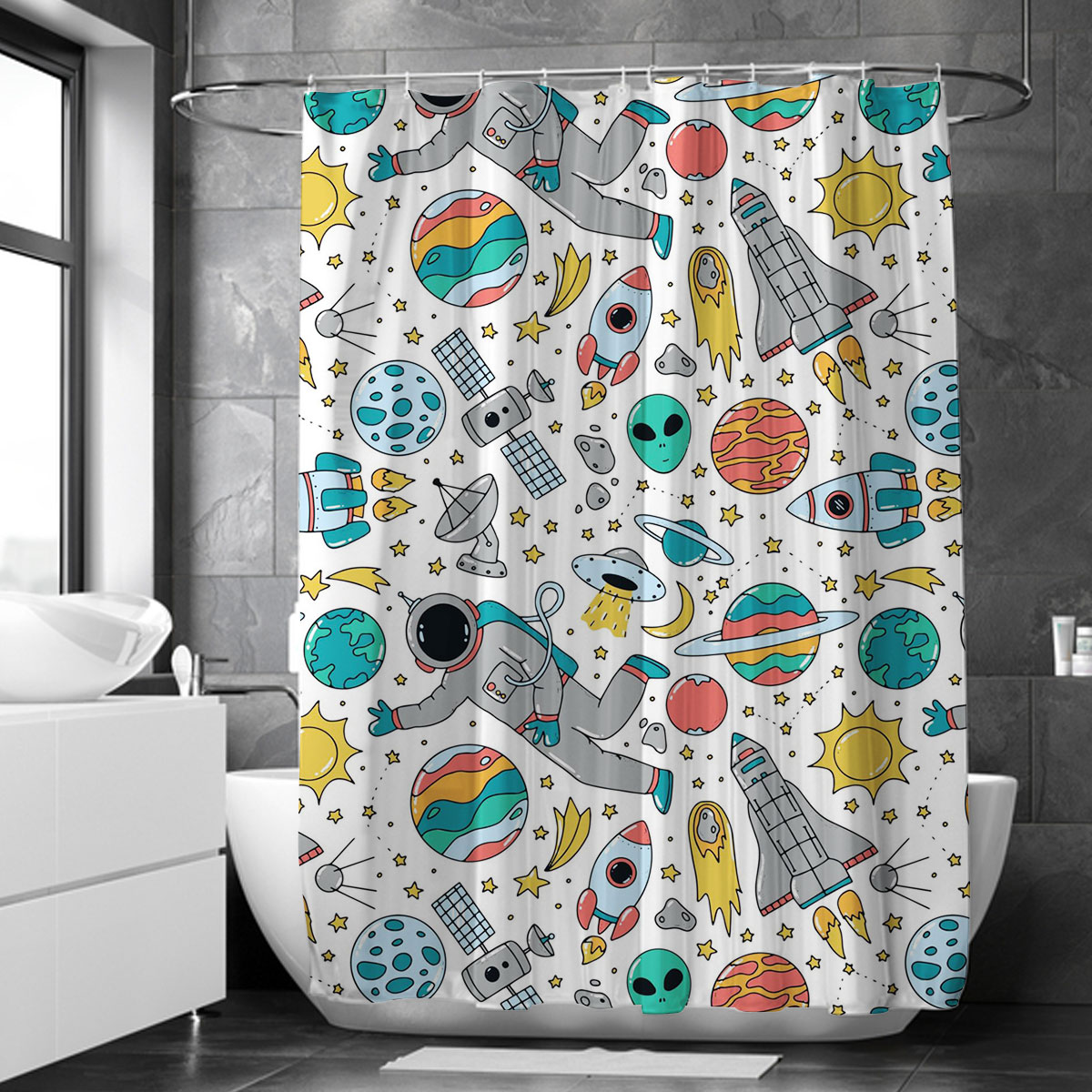 Astronaut Discover The Universe Shower Curtain