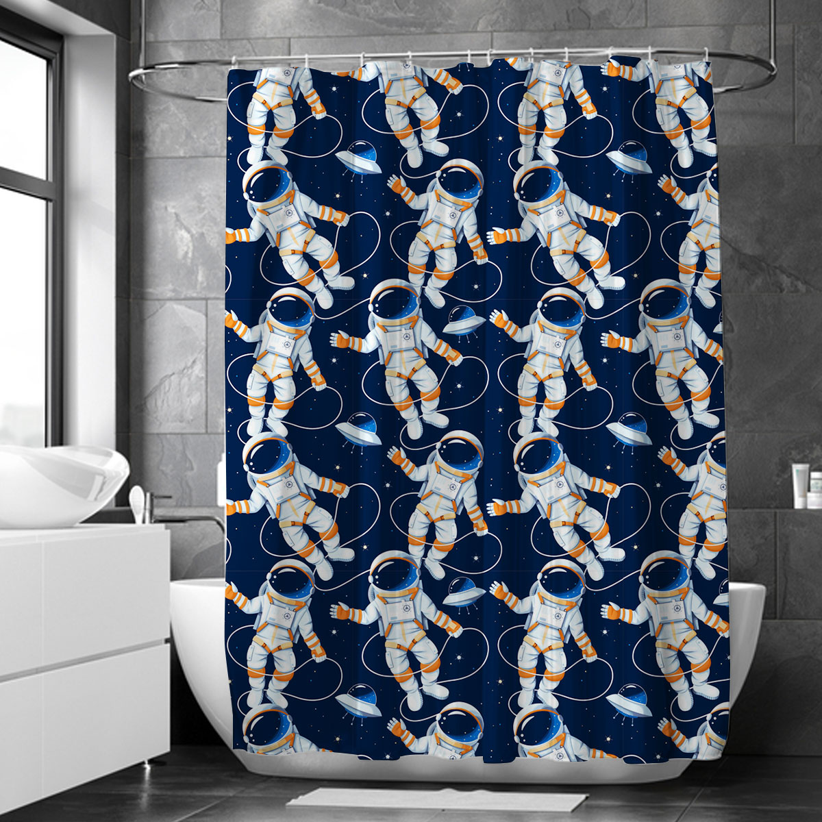 Astronaut Seamless Pattern Shower Curtain