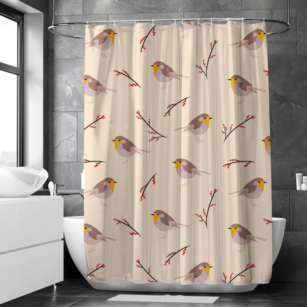 Coon Little Finch Shower Curtain