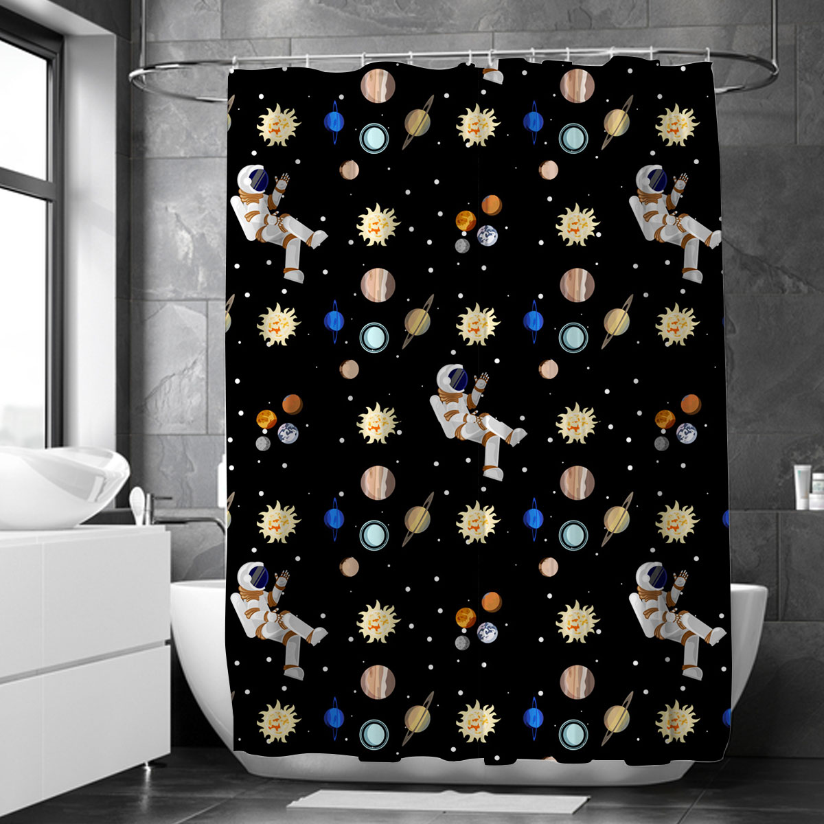 Flying Astronaut Shower Curtain