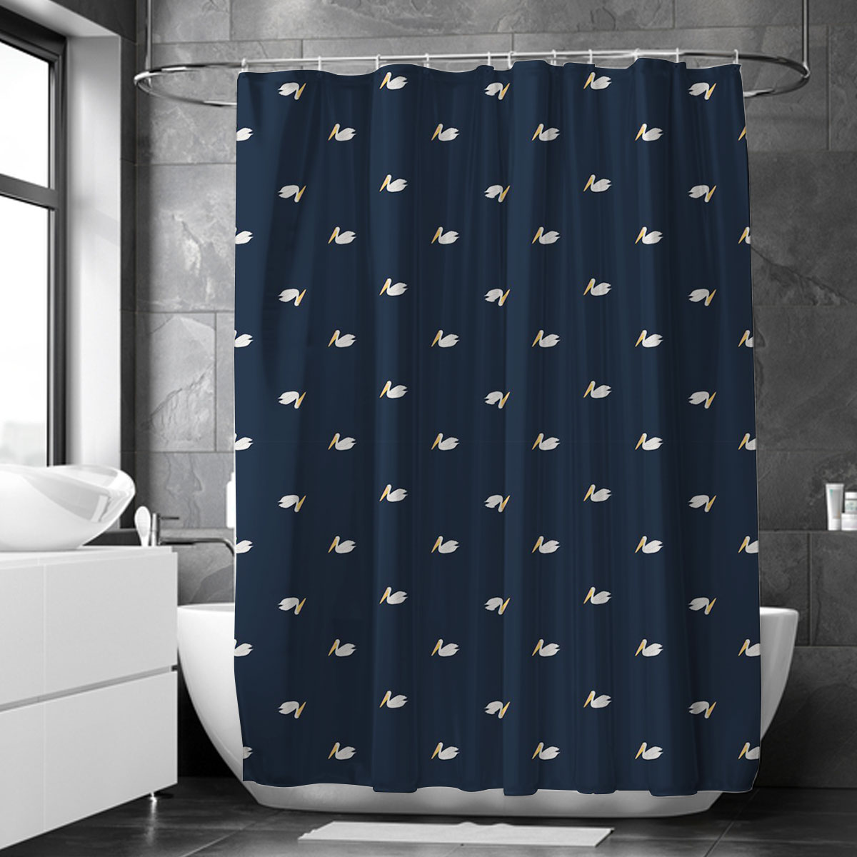 Monogram Pelican Shower Curtain