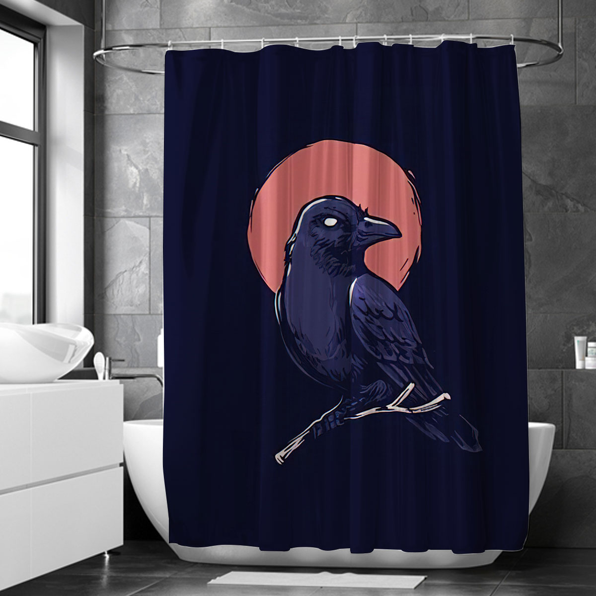 Night Raven Shower Curtain